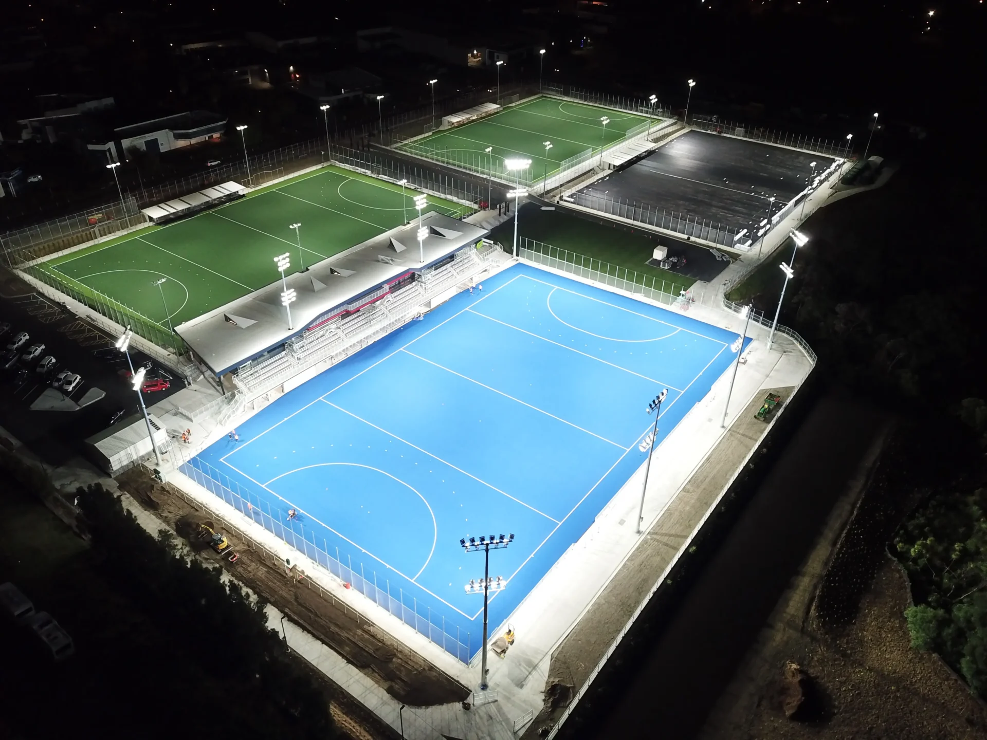 North Harbour Stadium lighting