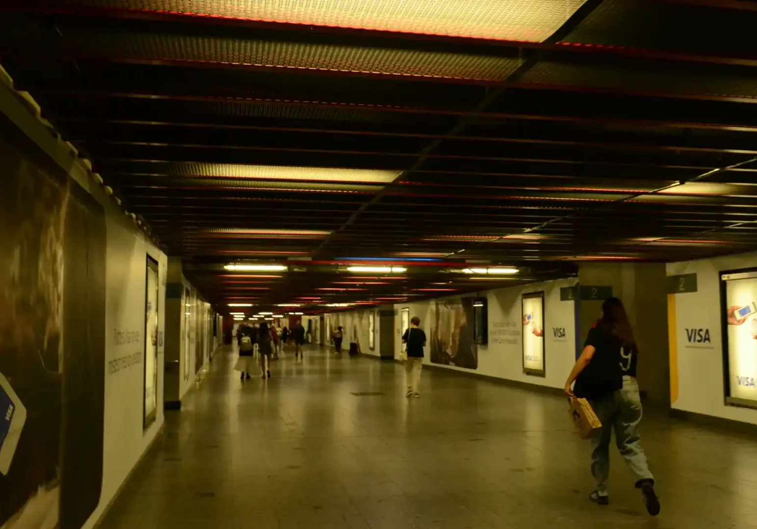 Lighting compliance - lights inside a train station hallway